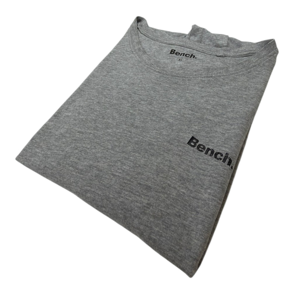 Bench grey t-shirt graphic print crew neck short sleeve with subtle chest branding.