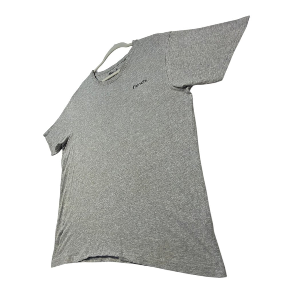 Bench grey t-shirt graphic print crew neck short sleeve with subtle chest branding.