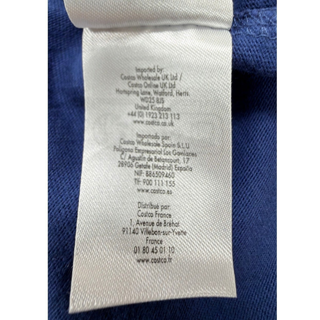 Crew Clothing blue t-shirt with embroidered logo and short sleeves, men's size 2XL.