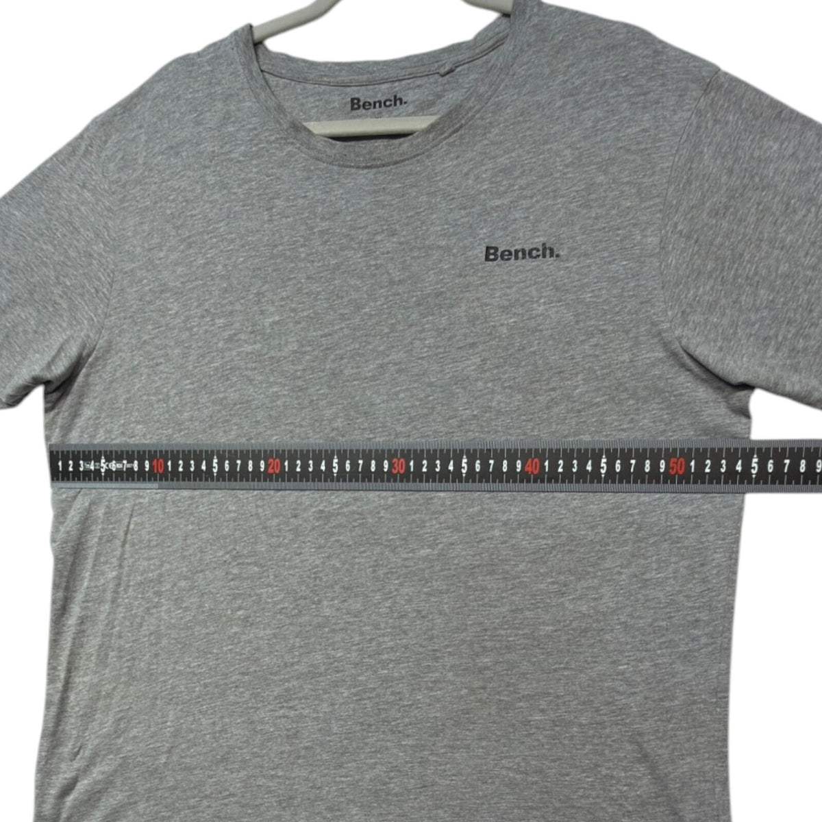 Bench grey t-shirt graphic print crew neck short sleeve with subtle chest branding.