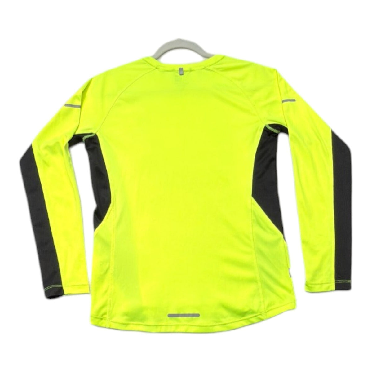 Karrimor yellow long sleeve run top with fluorescent accents and logo detail.