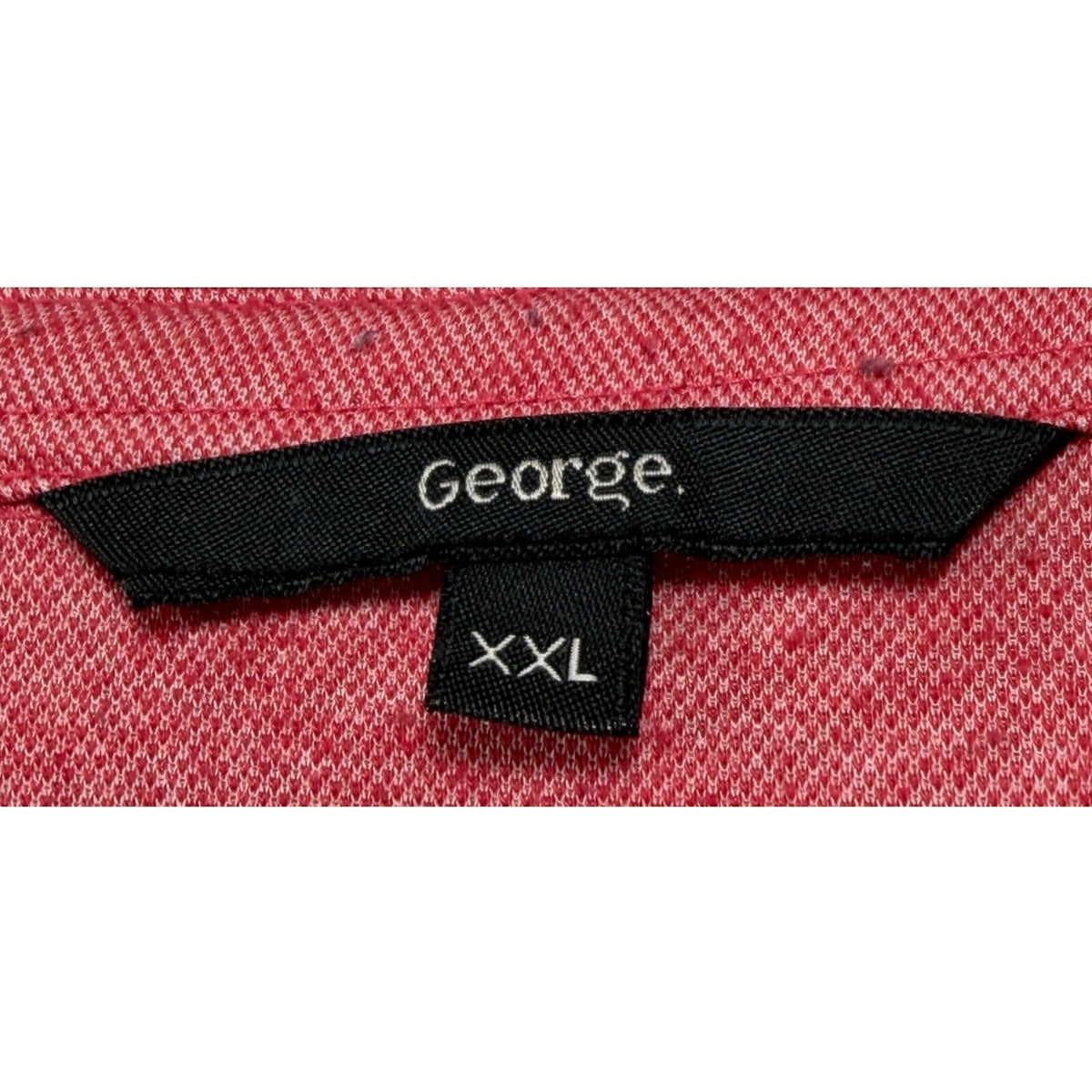 George red polo shirt short sleeve with pocket and button down collar.