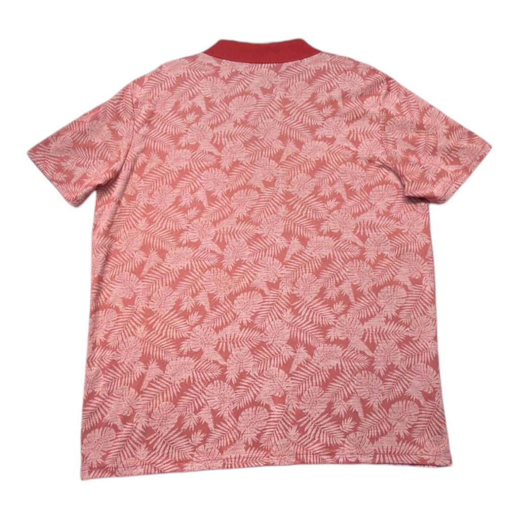 George red polo shirt short sleeve with pocket and button down collar.
