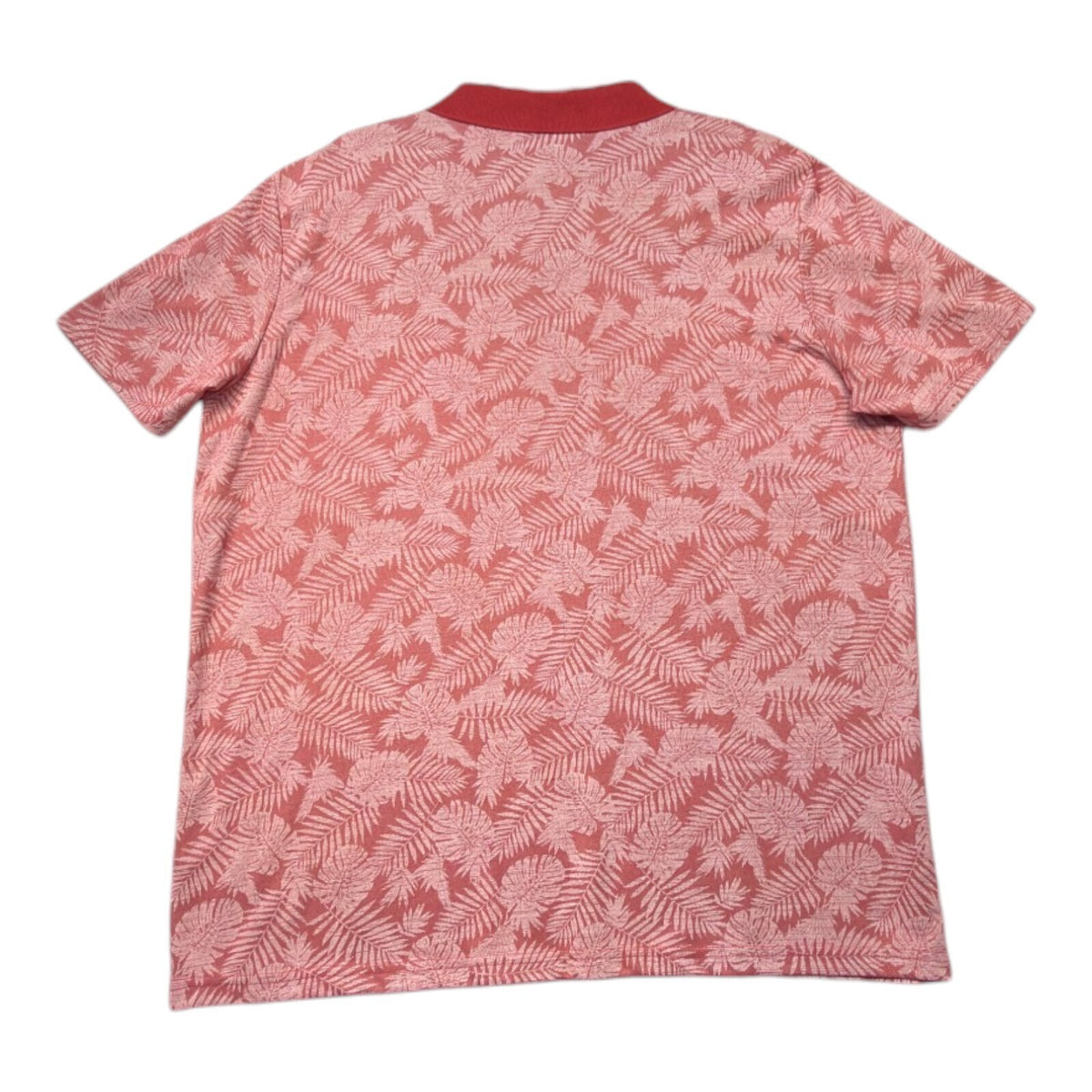 George red polo shirt short sleeve with pocket and button down collar.