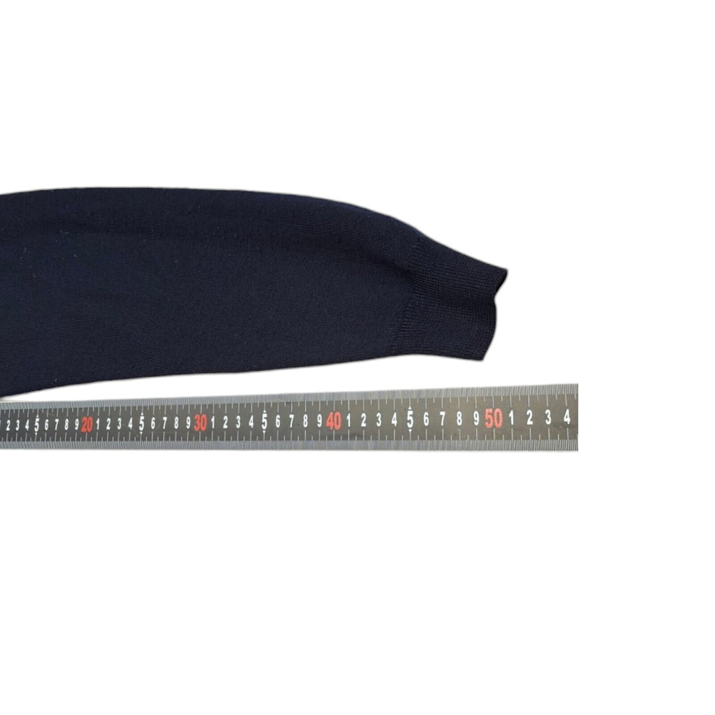 Lacoste blue crewneck sweater long sleeve with embroidered logo and ribbed cuffs.